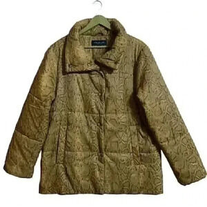 Marc New York by Andrew Marc Jacket Women’s X-Large Brown Snake Print Puffer